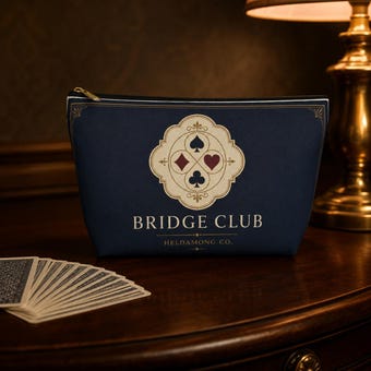 Navy Bridge Club Accessory Pouch