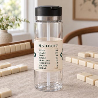 American Mahjong Tile Count Chart Water Bottle