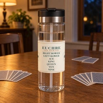 Euchre Trump Ranking Bowers Chart Water Bottle