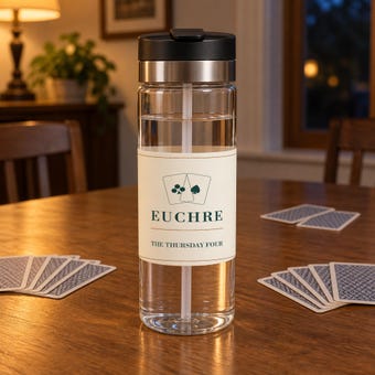 Personalized Euchre Water Bottle