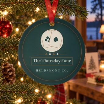Personalized Euchre Christmas Ornament