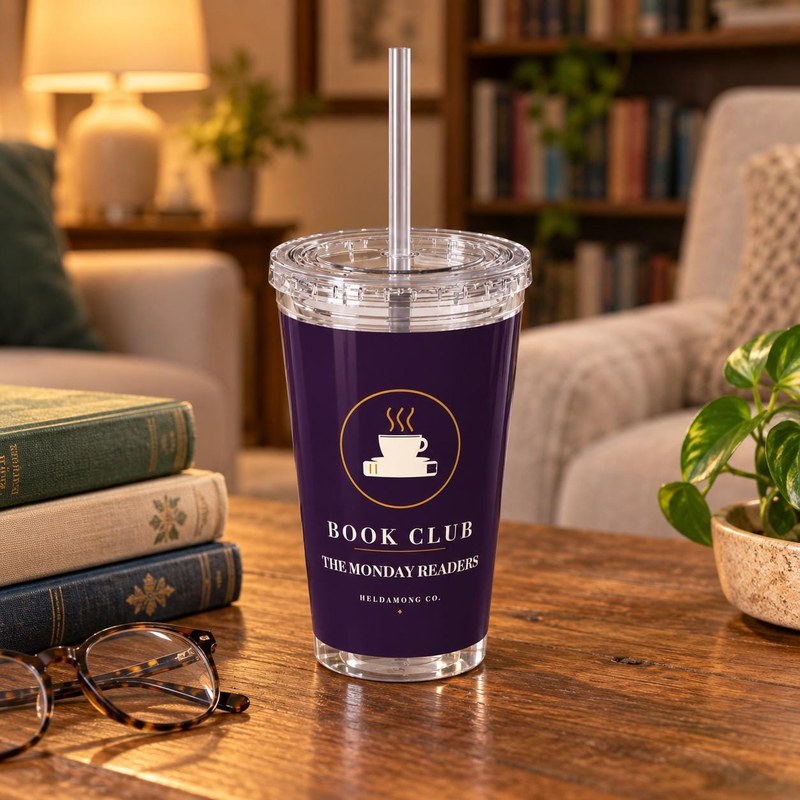 Personalized Book Club Tumbler with Straw