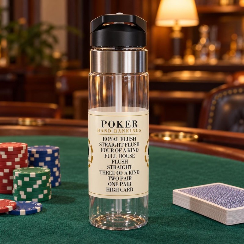 Poker Hand Rankings Water Bottle